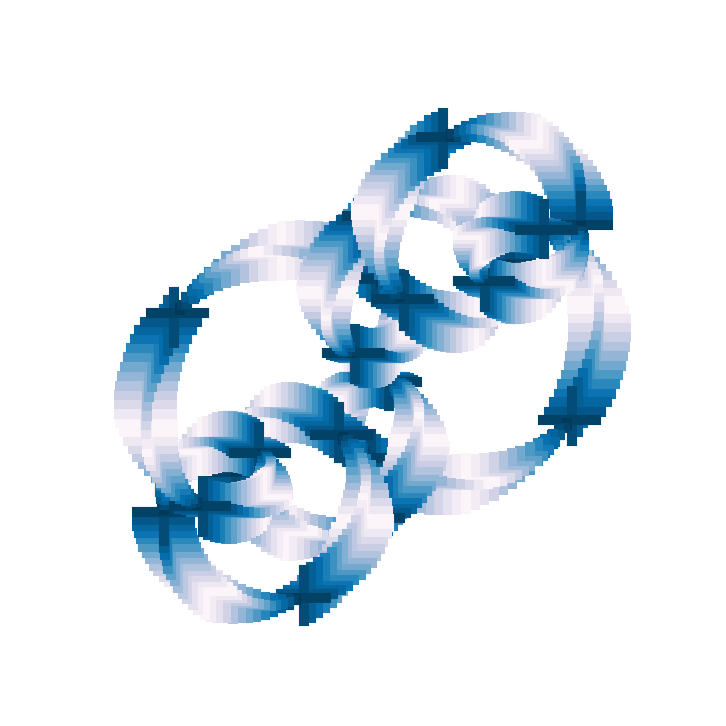 plot of basic curve with a changing line thickness and every 2nd plot point alternating the axis to which the lines are perpendicular